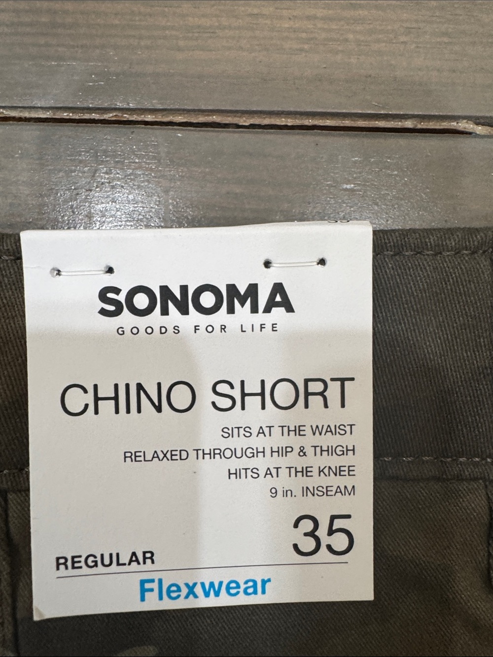 Brand New with Tags Men’s Chino Shorts Size 35 Camouflage Sonoma Flexwear - Picture 4 of 5